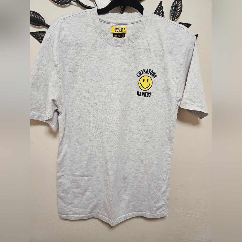 CHINATOWN‎ MARKET Smiley Face Gray T-Shirt Size M 100% Cotton Made in Pakistan